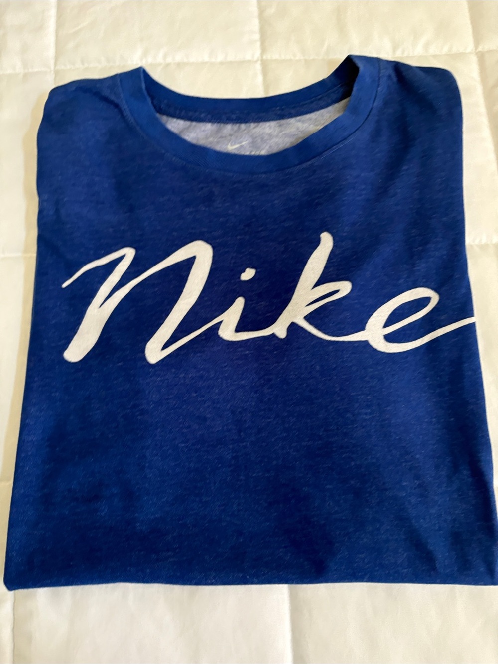 Nike Royal Blue Script Logo Tee soft‎ cotton size medium